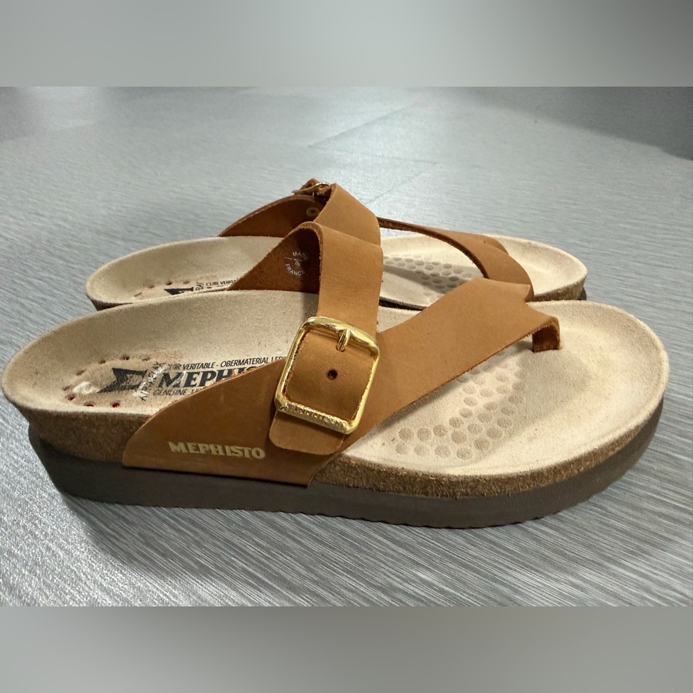 Mephisto Helen Tan Nubuck Leather Sandals EU 36 US 6 NWOB - Picture 11 of 13